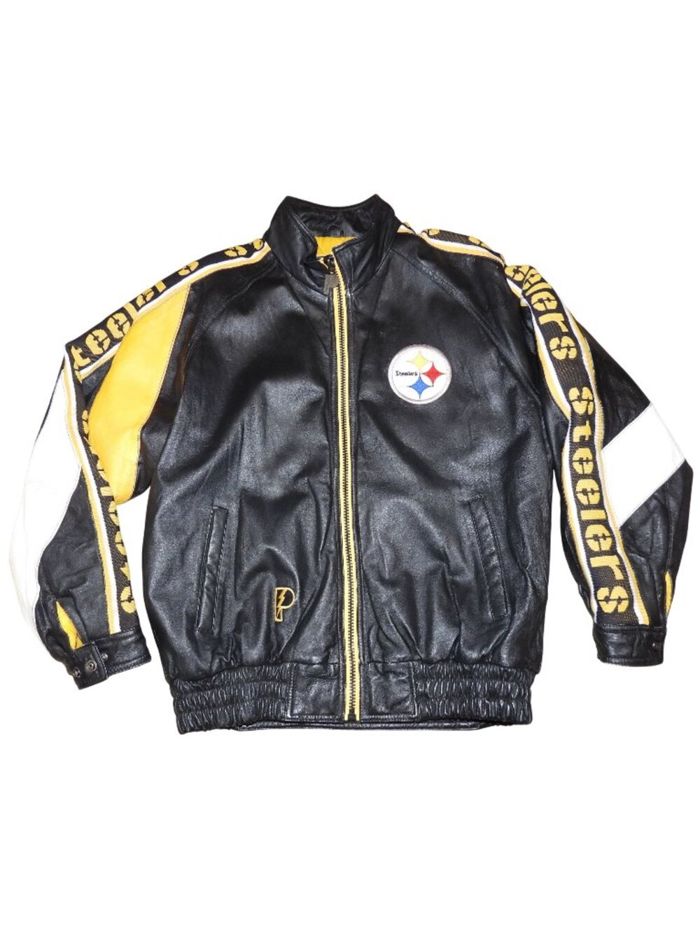 Vintage 1990s Pittsburgh Steelers Pro Player Leather Jacket Adult Medium
